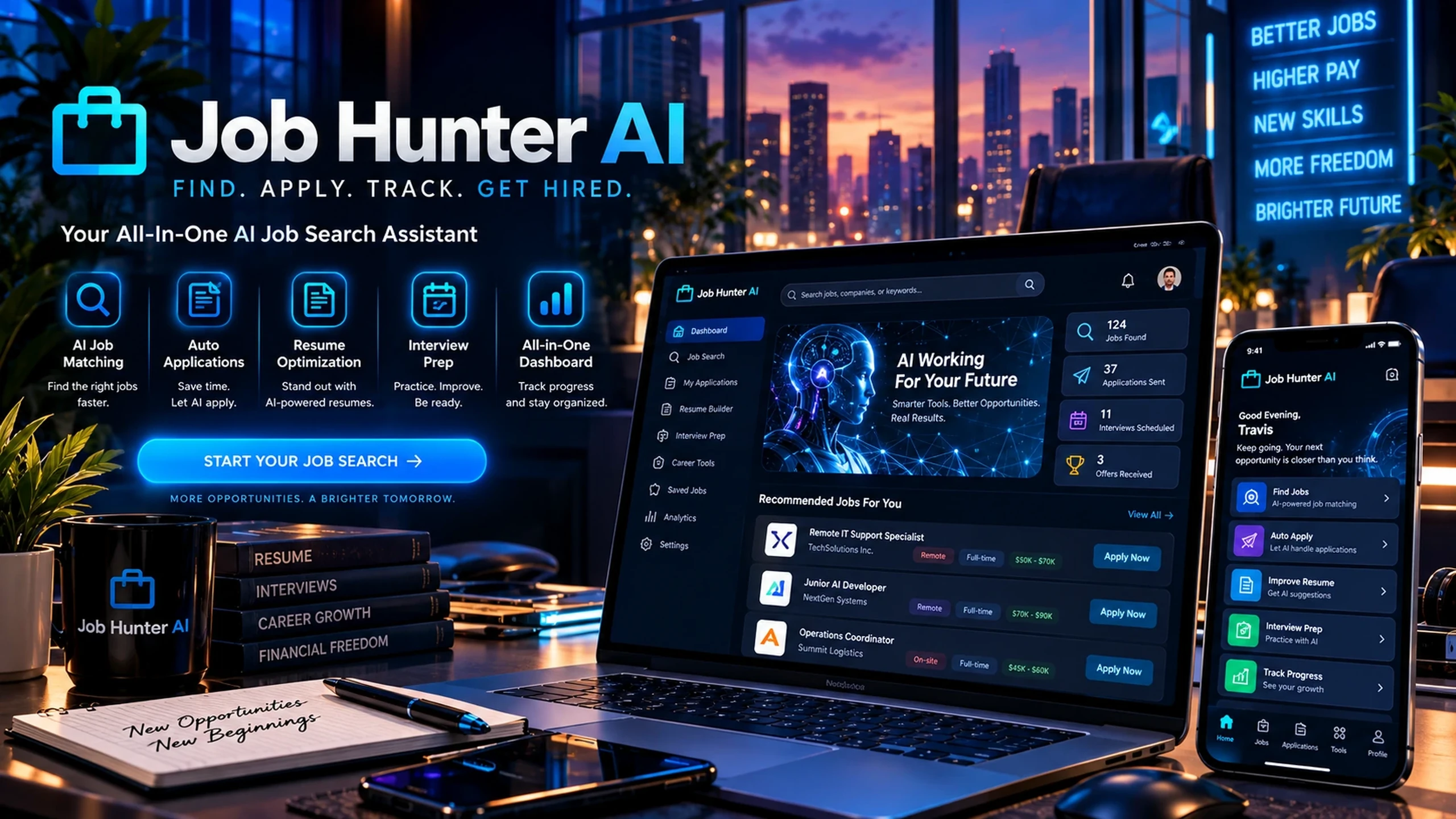 Job Hunter AI interface visualization
