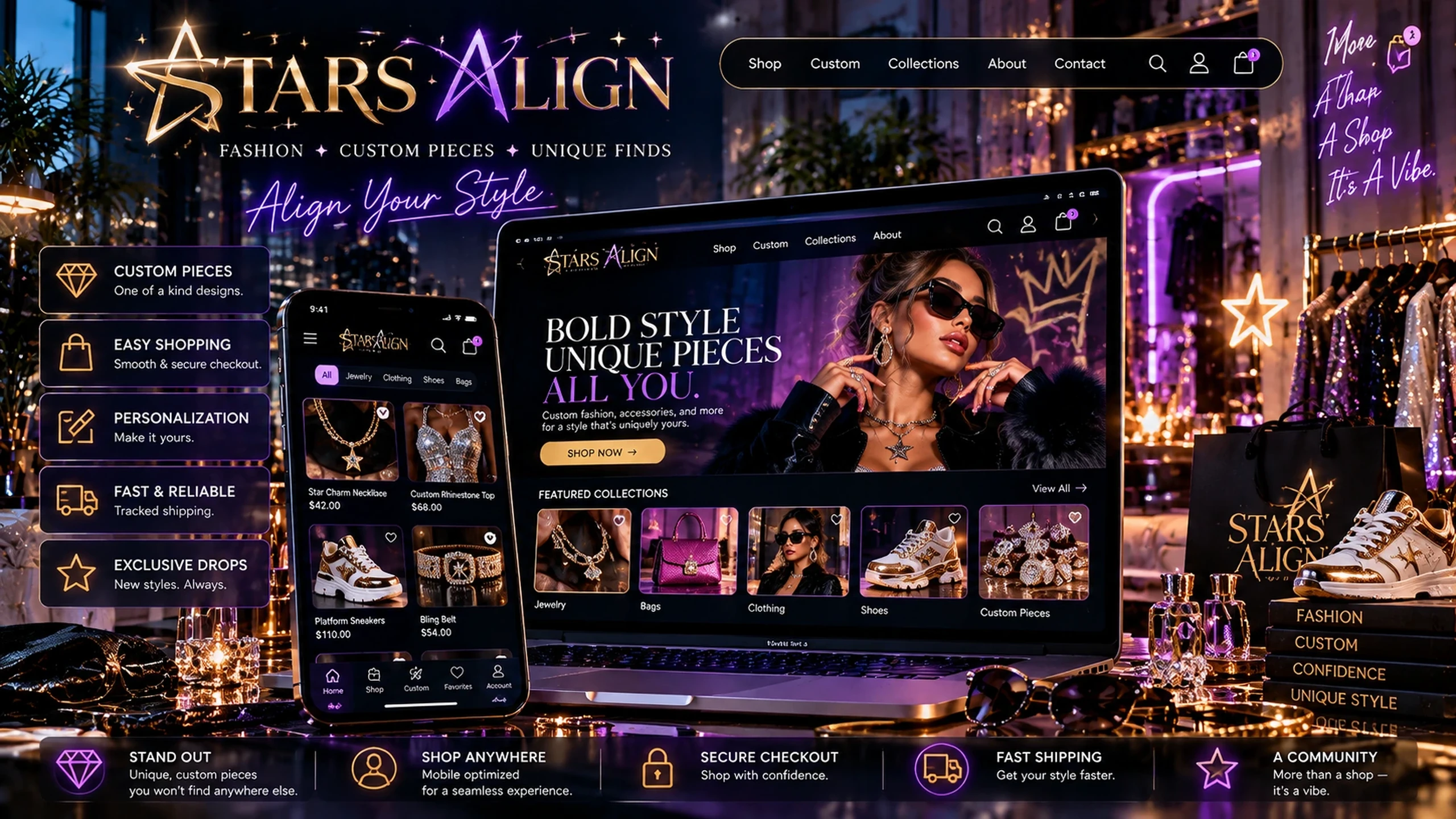 Stars Align fashion commerce interface visualization