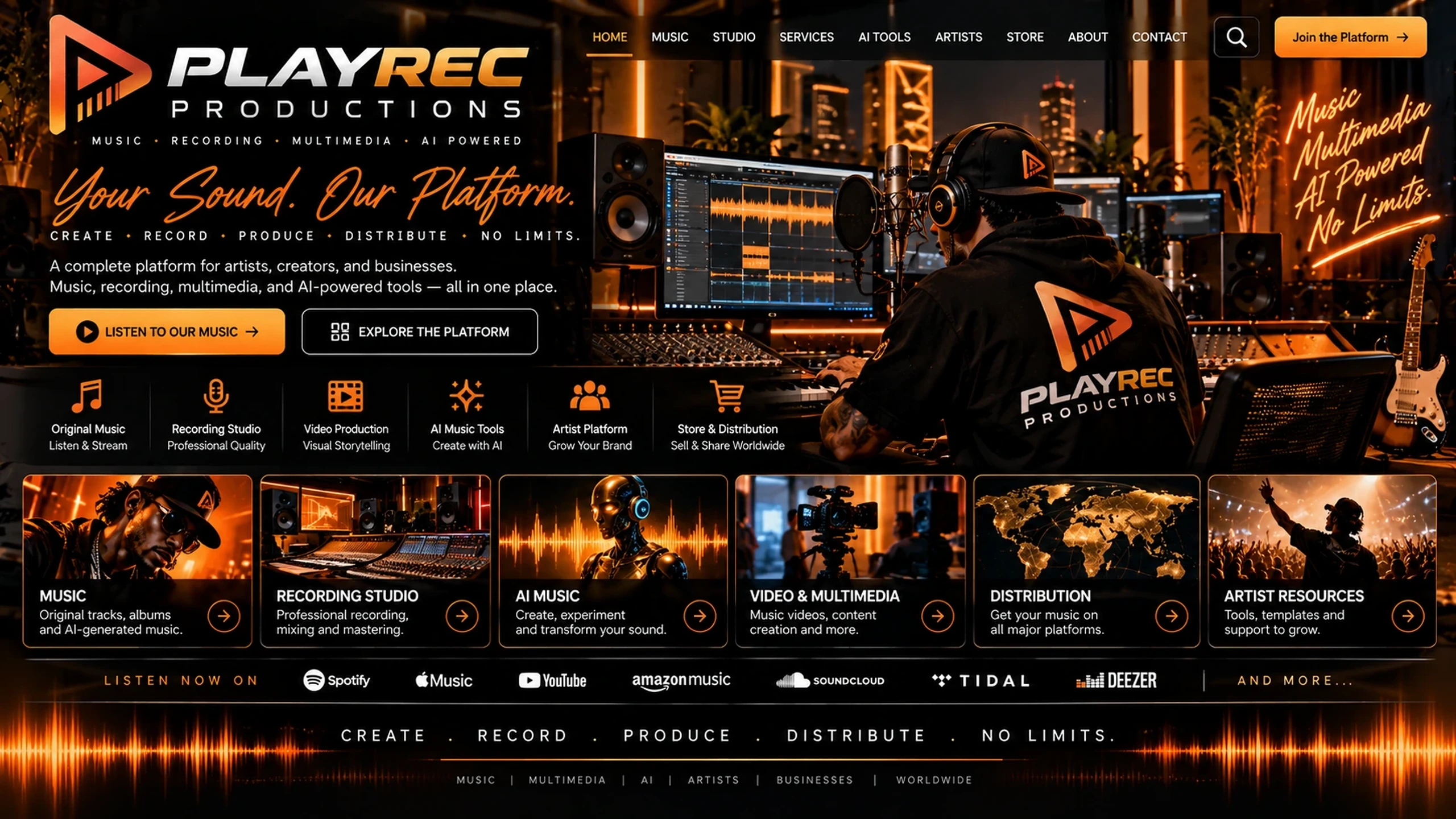 PlayRec Pro creative audio production platform visualization